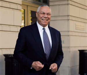 In this Oct. 10, 2008 file photo former Secretary of State Colin Powell leaves federal court in Washington. Powell, a Republican who was President Bush's first secretary of state, endorsed Democrat Barack Obama for president Sunday, Oct. 19, 2008, and criticized the tone of Republican John McCain's campaign. Powell said both Obama and McCain are qualified to be commander in chief, but that Obama is better suited to handle the nation's economic problems as well as help improve its standing in the world. (AP Photo/Susan Walsh, File)